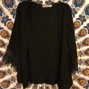 Black urban outfitter witchy sheer kimono